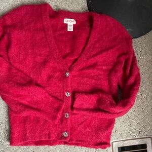 Cat & Jack Cozy Red Button-Up Sweater